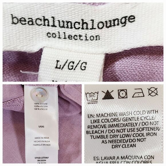 🔸️NWT Anthropologie BeachLunchLounge Wild Mauve "Arlie" Long Sleeve Top Large - Picture 9 of 9